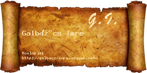 Galbács Imre névjegykártya