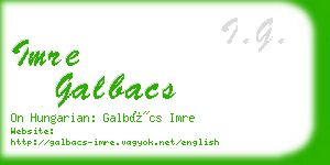 imre galbacs business card